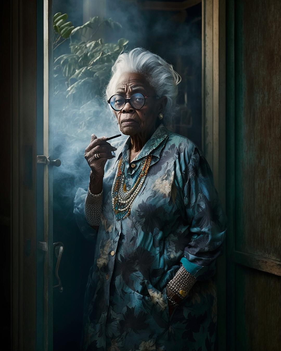 Smoking old lady_1